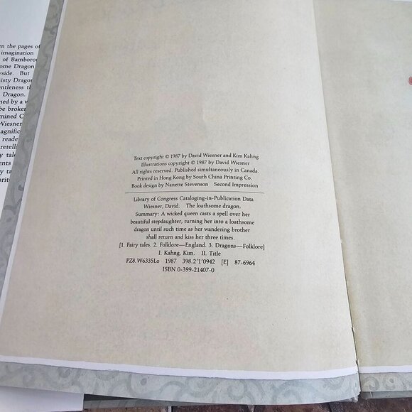 The Loathsome Dragon By David Wiesner & Kim Kahng Hardcover Illustrated Book - Picture 5 of 6